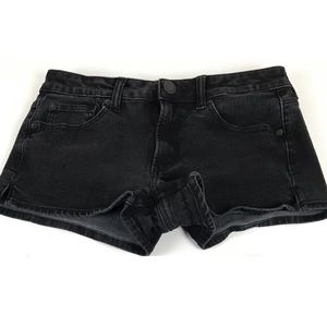 AEO Black Denim X4 Hi-Rise Shortie